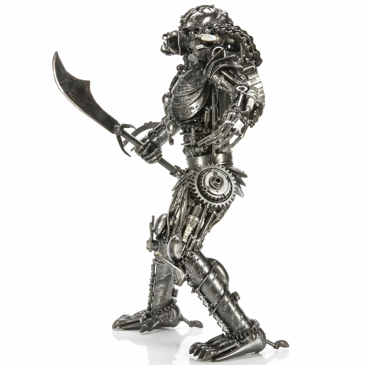 23" Predator with Sword Inspired Recycled Metal Sculpture — Vault 88 recycled metal art