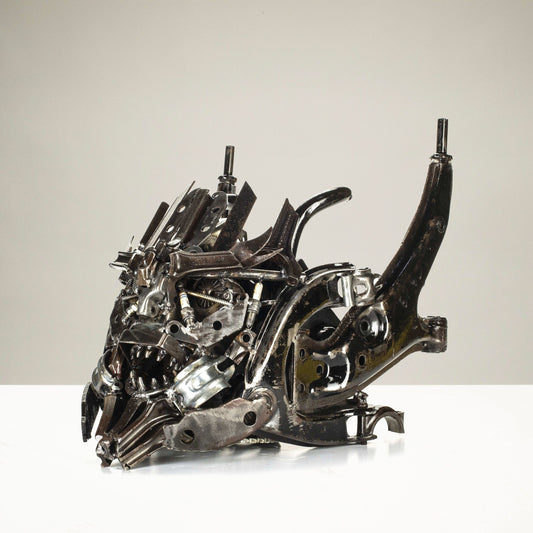 Megatron Head Inspired Recycled Metal Art Sculpture — Vault 88 recycled metal art