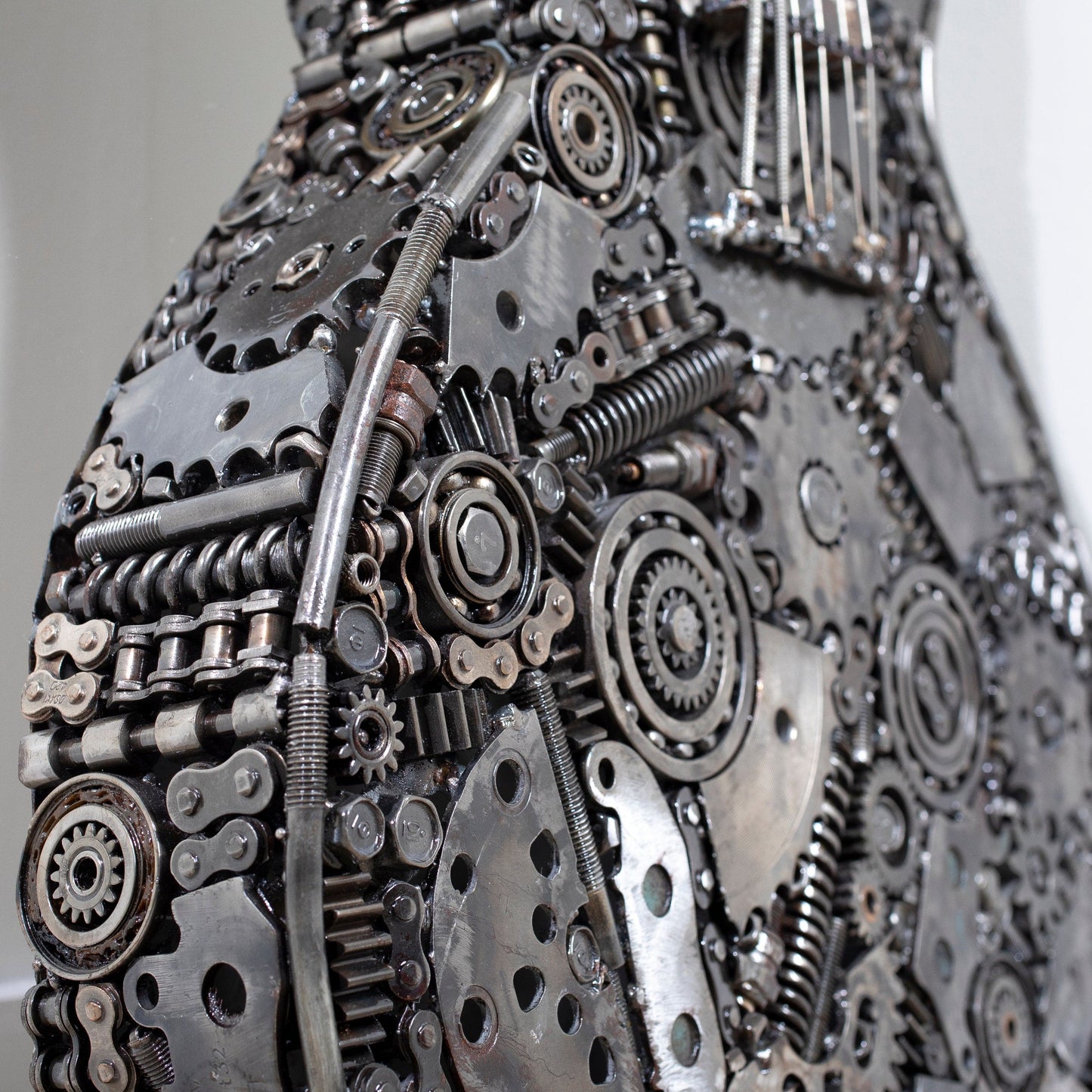 Guitar metal sculpture display view