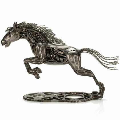 Running Horse Inspired Recycled Metal Art Sculpture