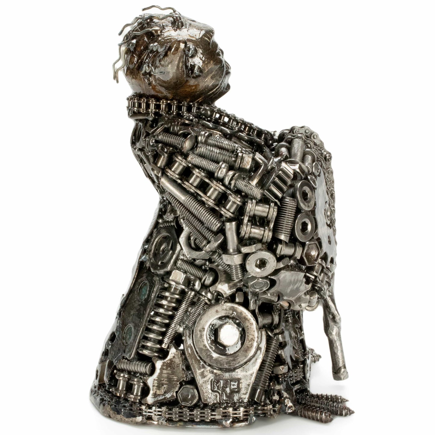 Yoda metal sculpture detail