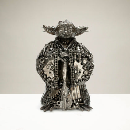 Yoda Inspired Recycled Metal Art Sculpture