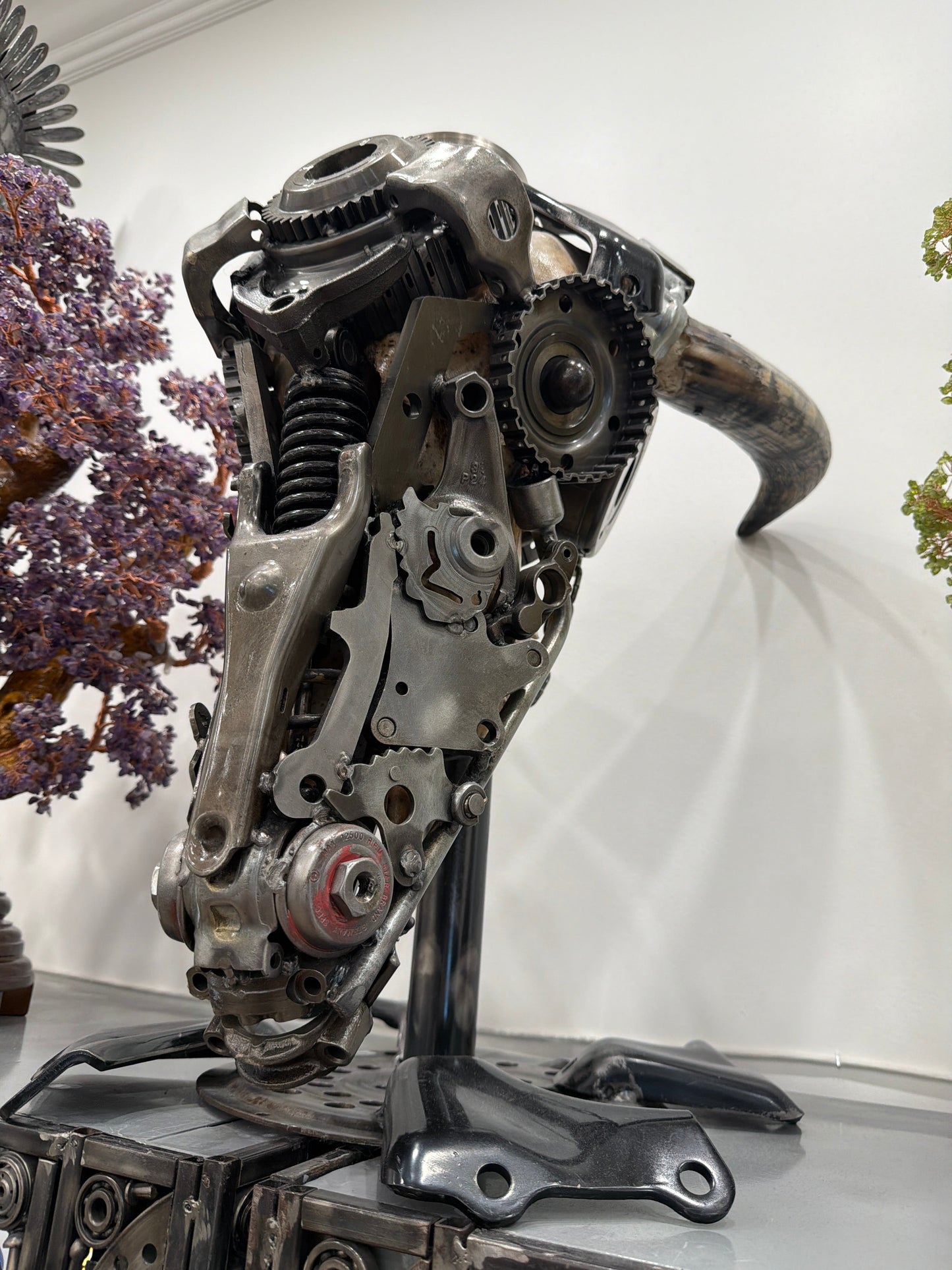 Bull skull recycled metal sculpture edition S225 — Vault 88
