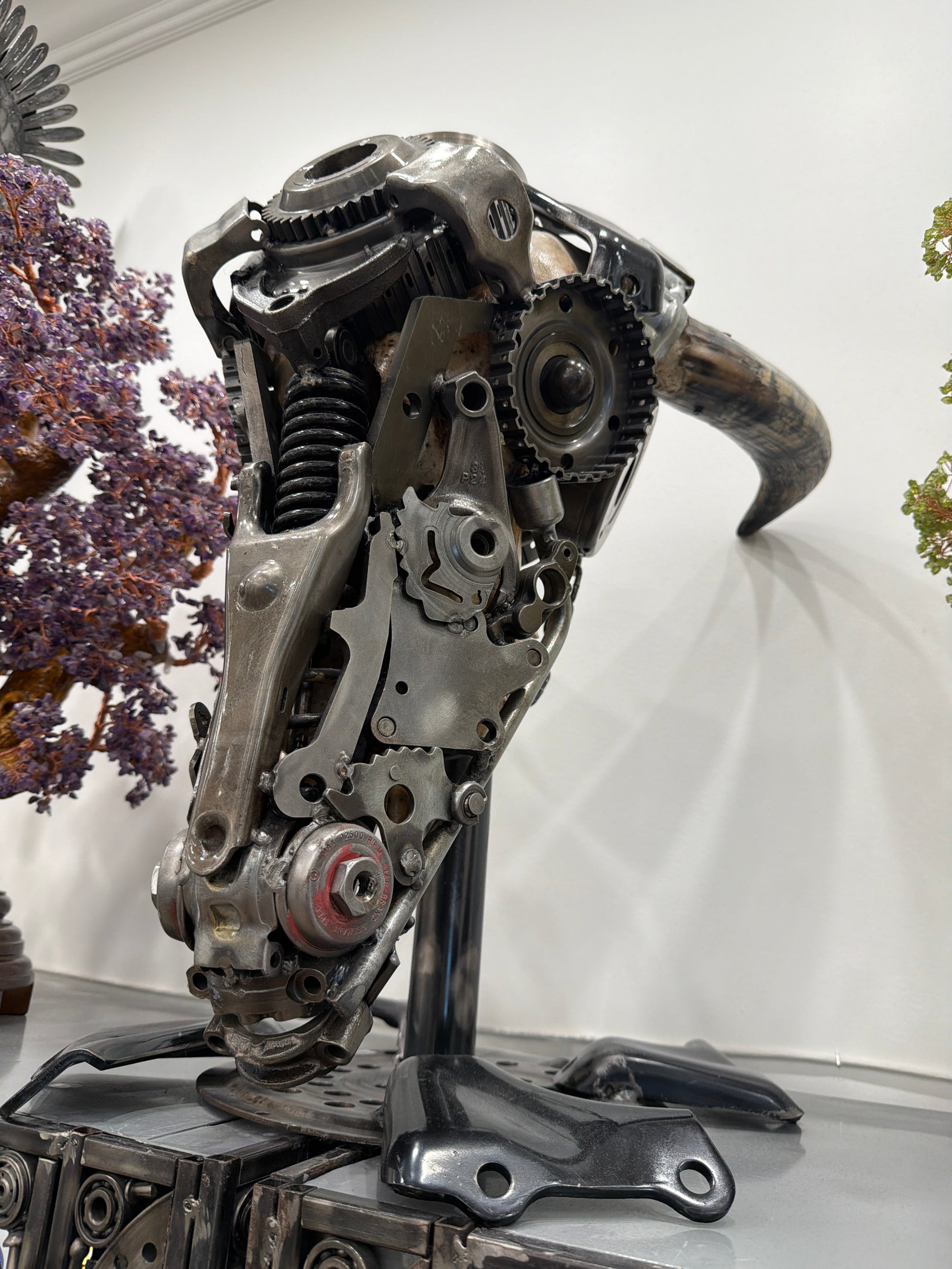 Bull skull recycled metal sculpture edition S225 — Vault 88