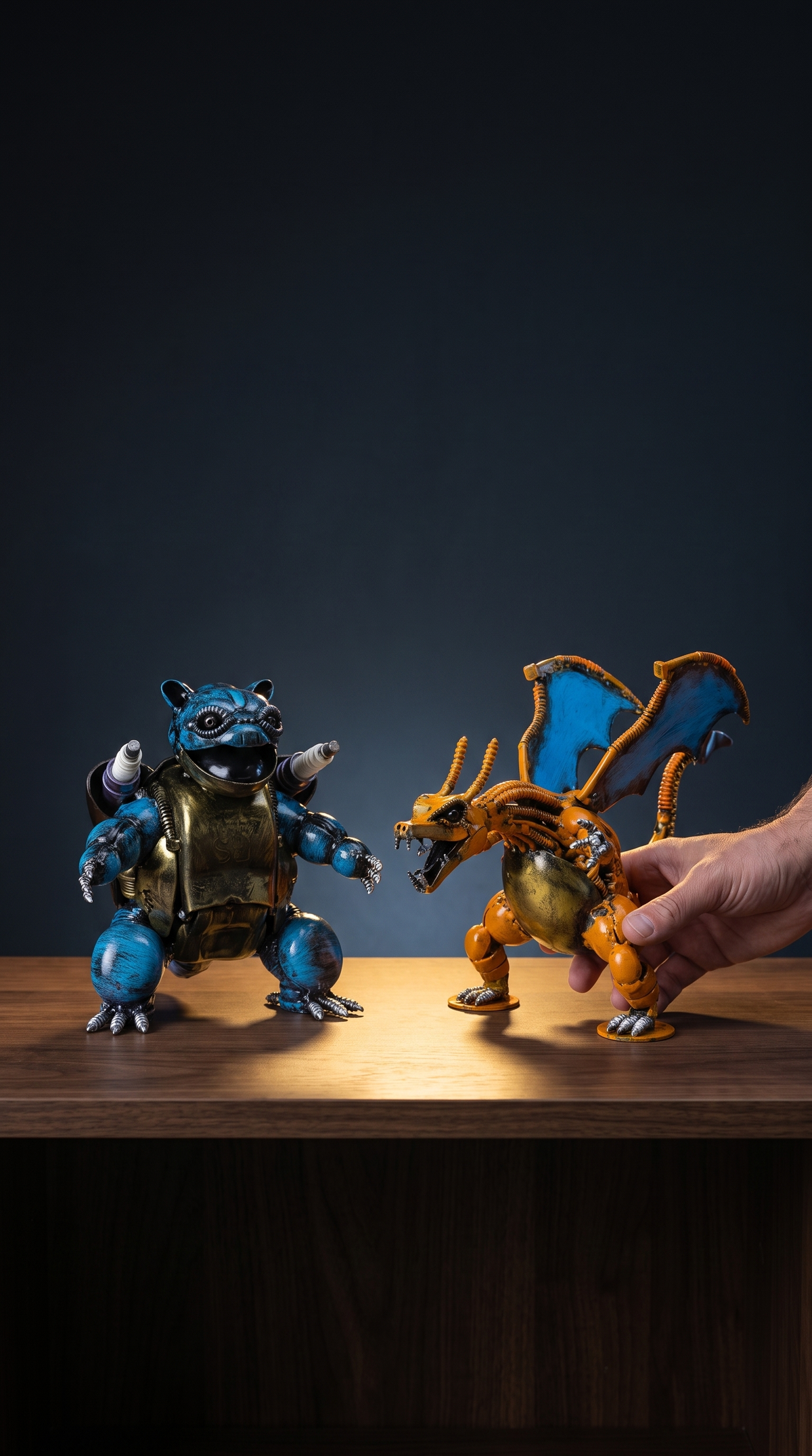 Blastoise Pokemon Inspired Recycled Metal Sculpture