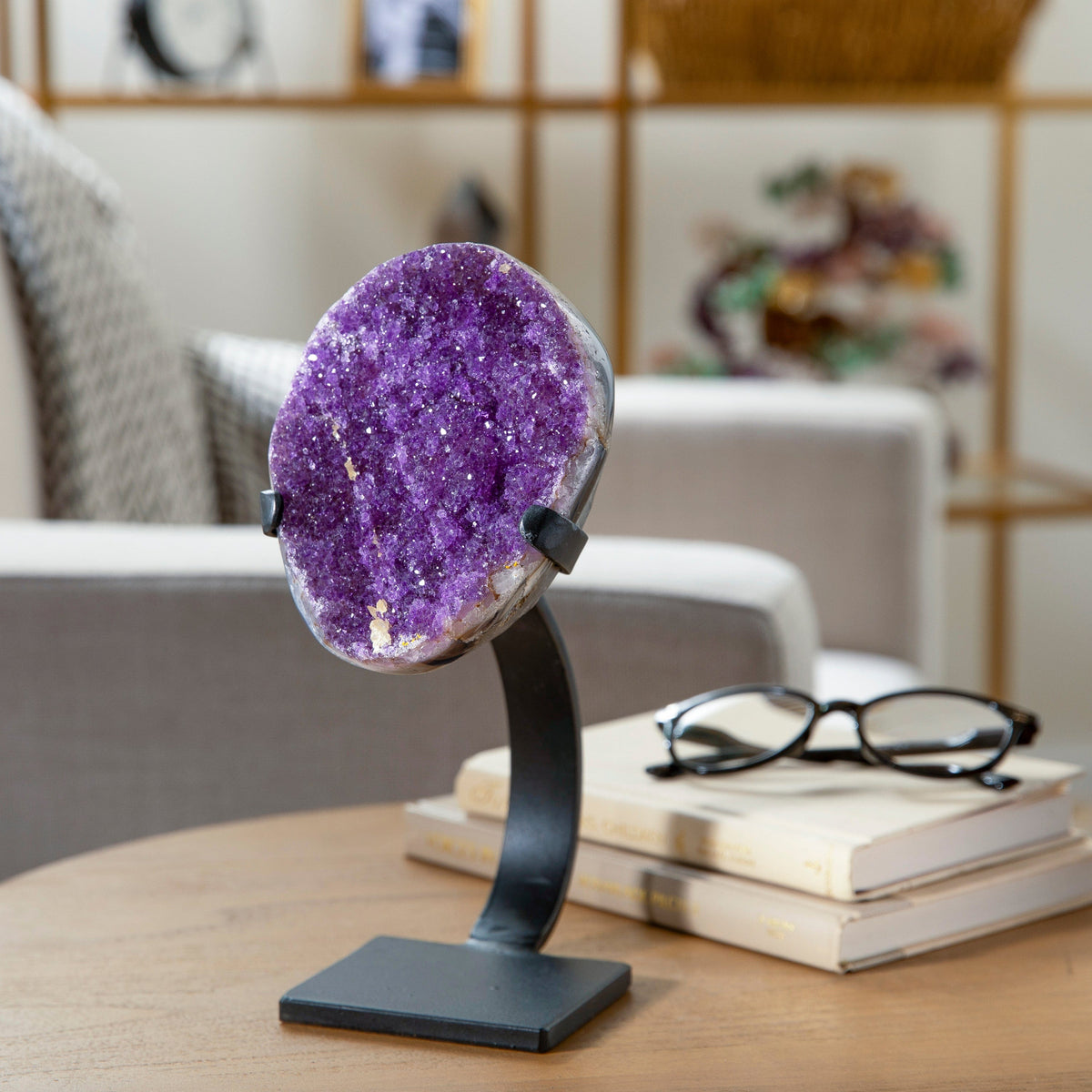 Medium Uruguayan Amethyst Geode on Custom Stand - 9" / 4 lbs — Vault 88