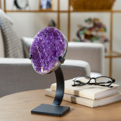 Medium Uruguayan Amethyst Geode on Custom Stand - 9" / 4 lbs — Vault 88