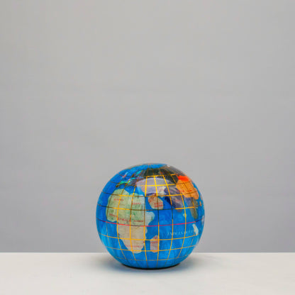 3" Gemstone Globe Paperweight with Bahama Blue Opalite Ocean — Vault 88