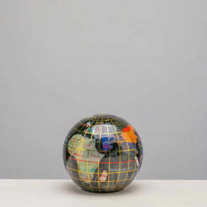 3" Gemstone Globe Paperweight with Black Opal Opalite Ocean — Vault 88