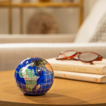 3" Gemstone Globe Paperweight with Caribbean Blue Opalite Ocean — Vault 88