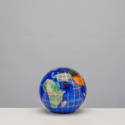 3" Gemstone Globe Paperweight with Caribbean Blue Opalite Ocean — Vault 88