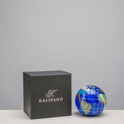 3" Gemstone Globe Paperweight with Caribbean Blue Opalite Ocean — Vault 88