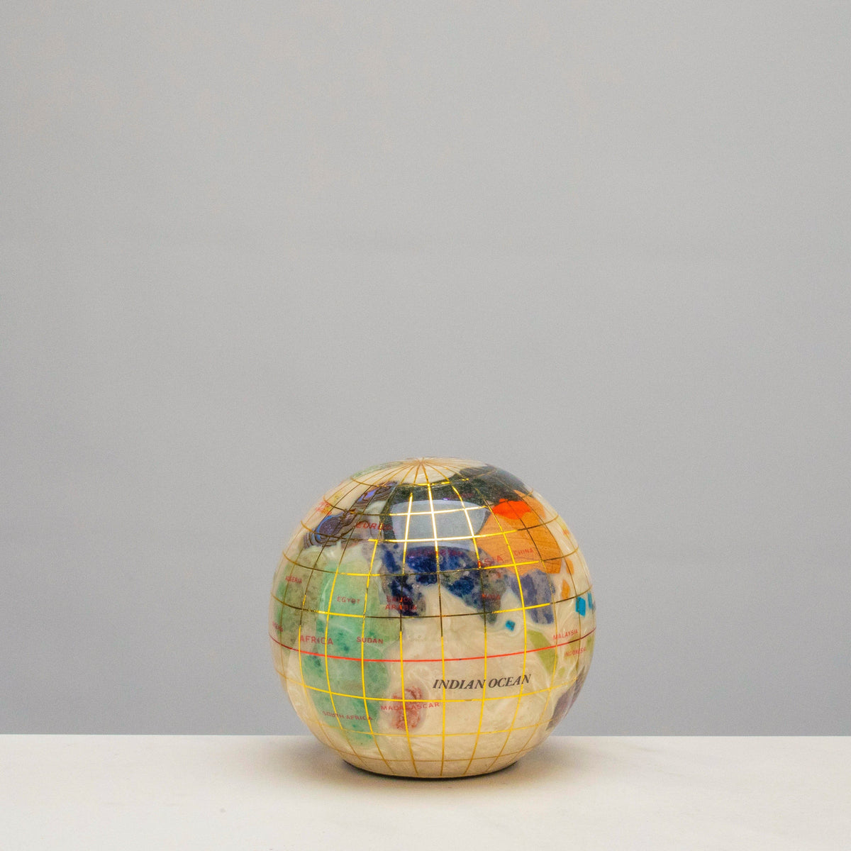 3" Gemstone Globe Paperweight with Opal Opalite Ocean — Vault 88