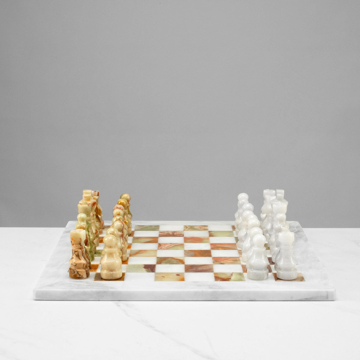 Green Onyx Hand-Carved Chess Set — Vault 88