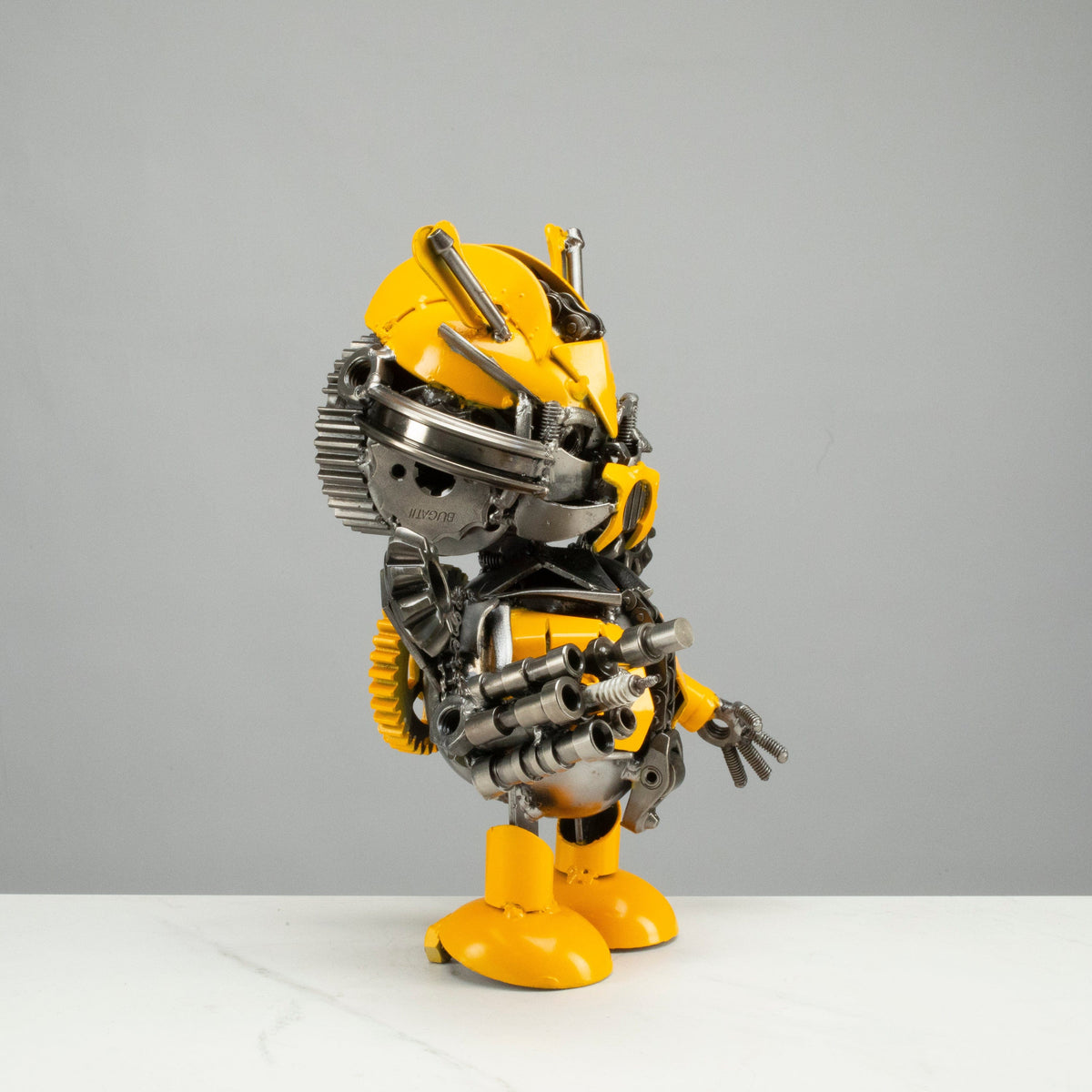 10" Bumblebee Inspired Recycled Metal Sculpture — Vault 88 recycled metal art