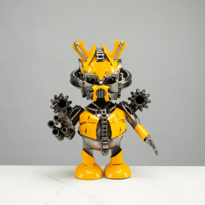10" Bumblebee Inspired Recycled Metal Sculpture — Vault 88 recycled metal art