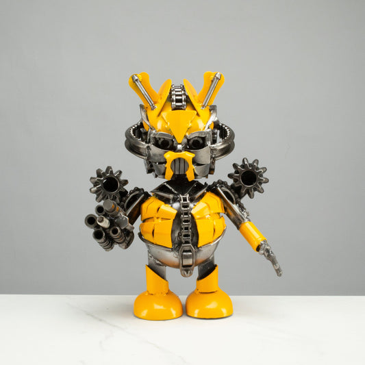 10" Bumblebee Inspired Recycled Metal Sculpture — Vault 88 recycled metal art