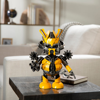 10" Bumblebee Inspired Recycled Metal Sculpture — Vault 88 recycled metal art