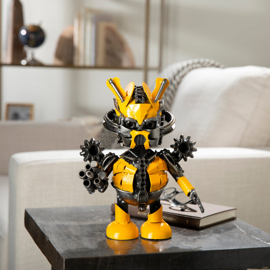 10" Bumblebee Inspired Recycled Metal Sculpture — Vault 88 recycled metal art