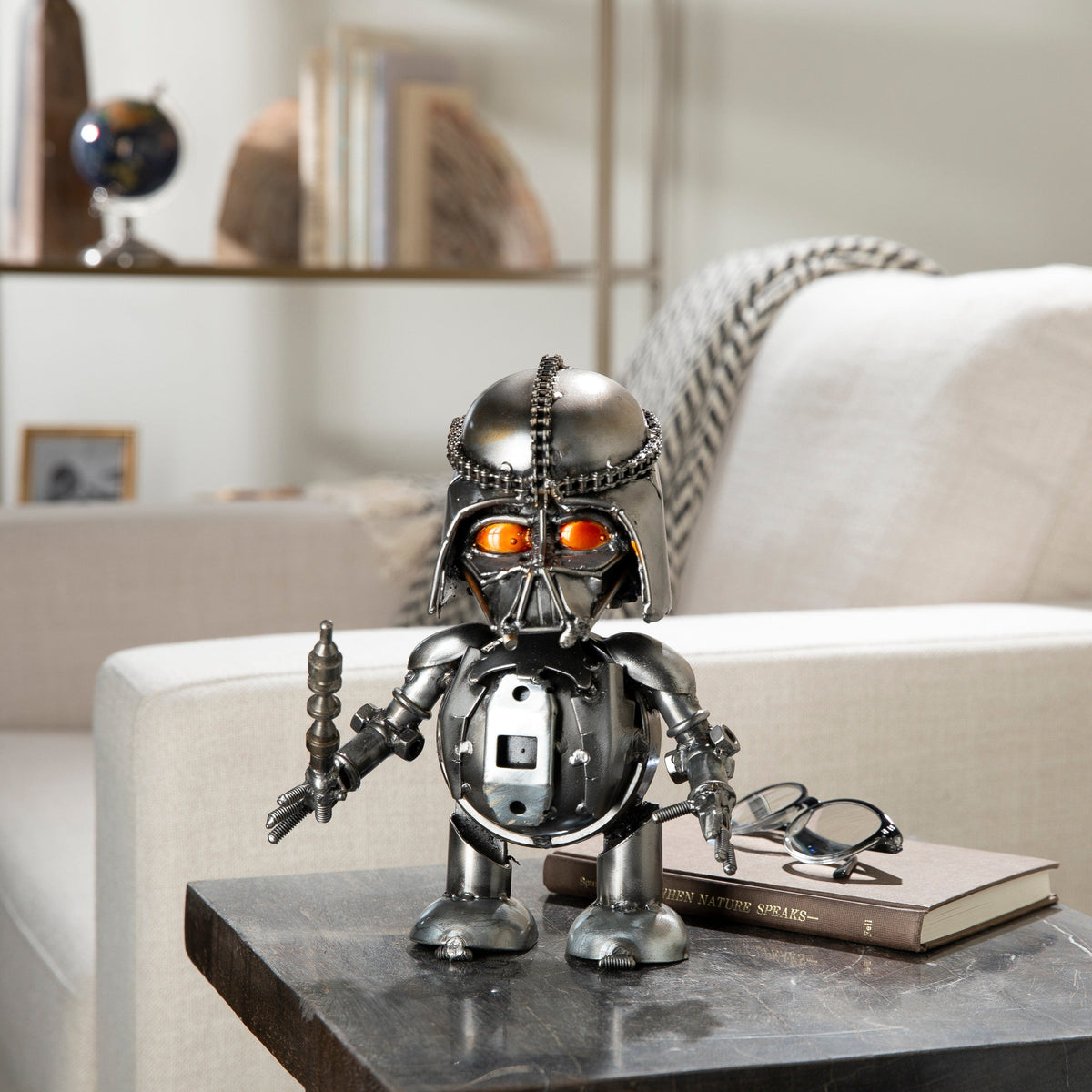 10" Darth Vader Inspired Recycled Metal Sculpture — Vault 88 recycled metal art