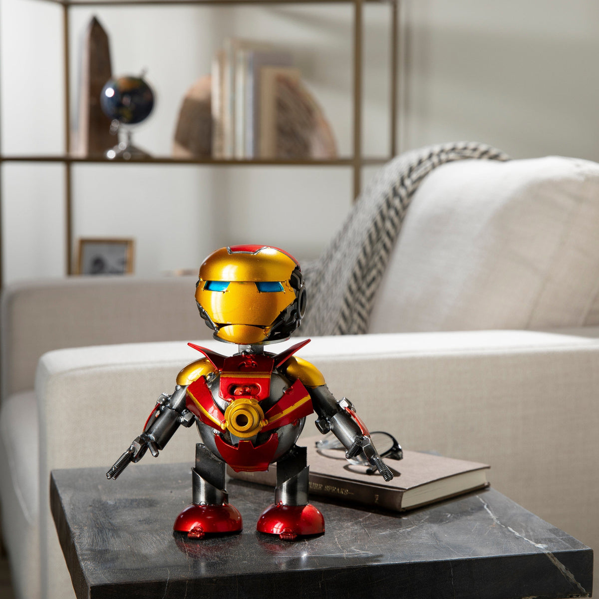 10" Iron Man Inspired Recycled Metal Sculpture — Vault 88 recycled metal art