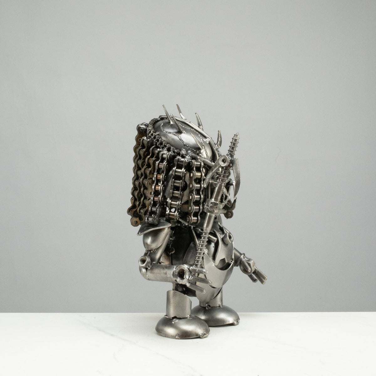 10" Predator Inspired Recycled Metal Sculpture — Vault 88 recycled metal art