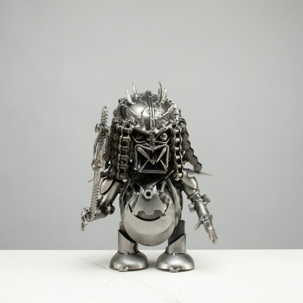 10" Predator Inspired Recycled Metal Sculpture — Vault 88 recycled metal art