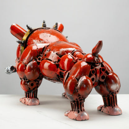 12" Bulldog Recycled Metal Art Sculpture — Vault 88 recycled metal art