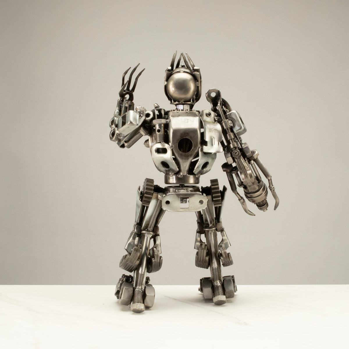 16" Megatron Inspired Recycled Metal Art Sculpture — Vault 88 recycled metal art