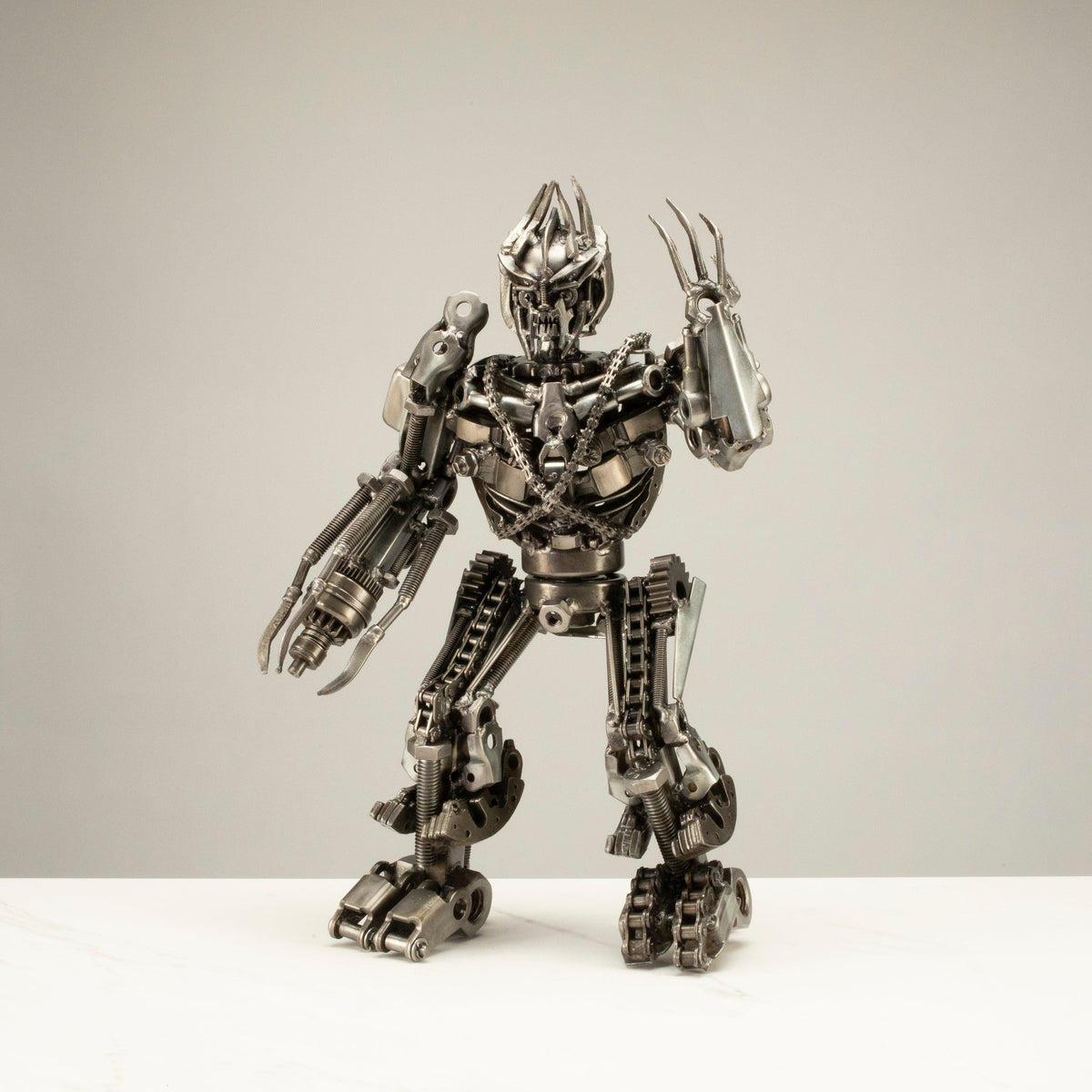 16" Megatron Inspired Recycled Metal Art Sculpture — Vault 88 recycled metal art