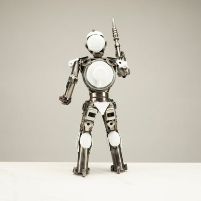 16" Stormtrooper Inspired Recycled Metal Sculpture — Vault 88 recycled metal art