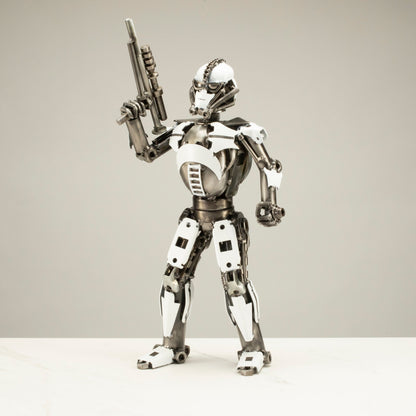 16" Stormtrooper Inspired Recycled Metal Sculpture — Vault 88 recycled metal art