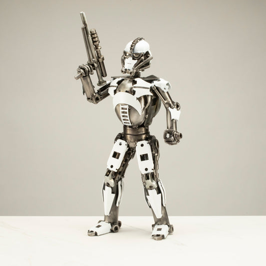 16" Stormtrooper Inspired Recycled Metal Sculpture — Vault 88 recycled metal art