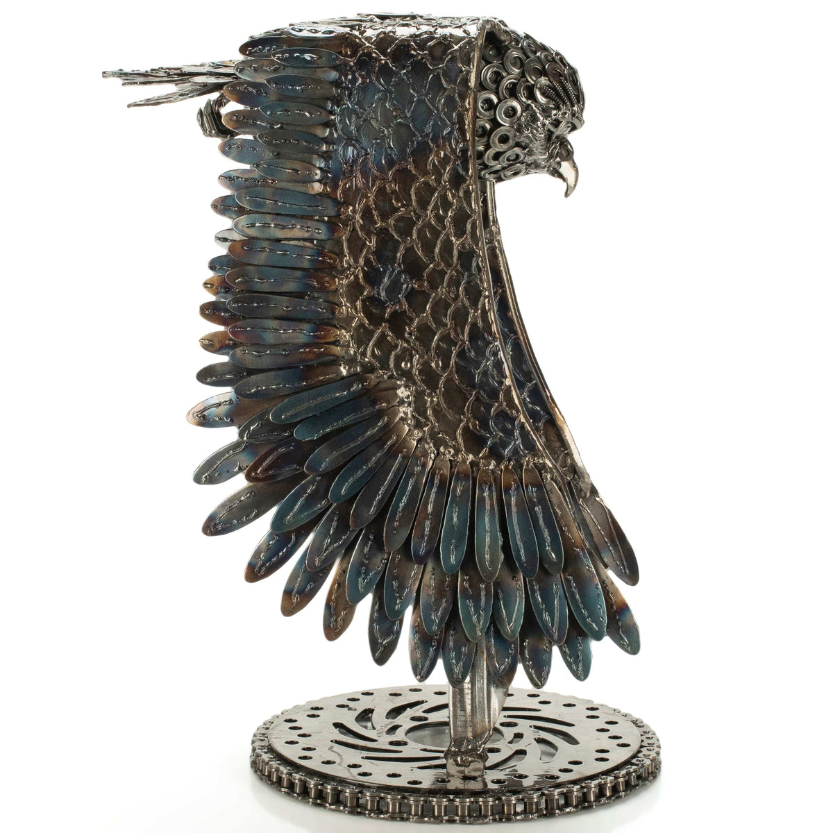 18" Owl Recycled Metal Art Sculpture — Vault 88 recycled metal art