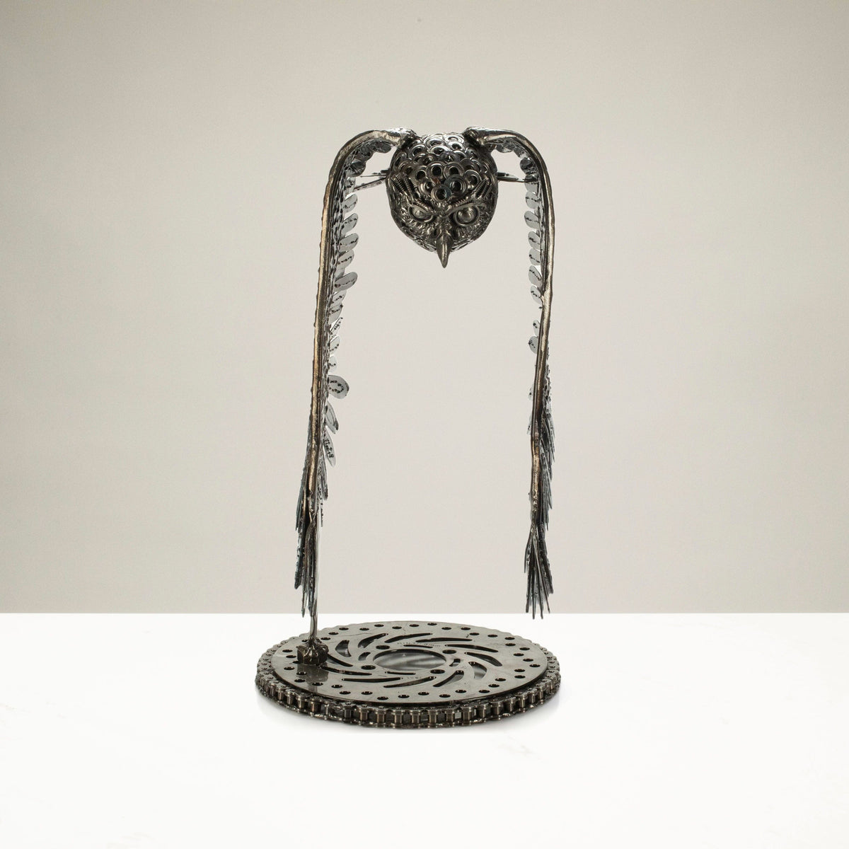 18" Owl Recycled Metal Art Sculpture — Vault 88 recycled metal art