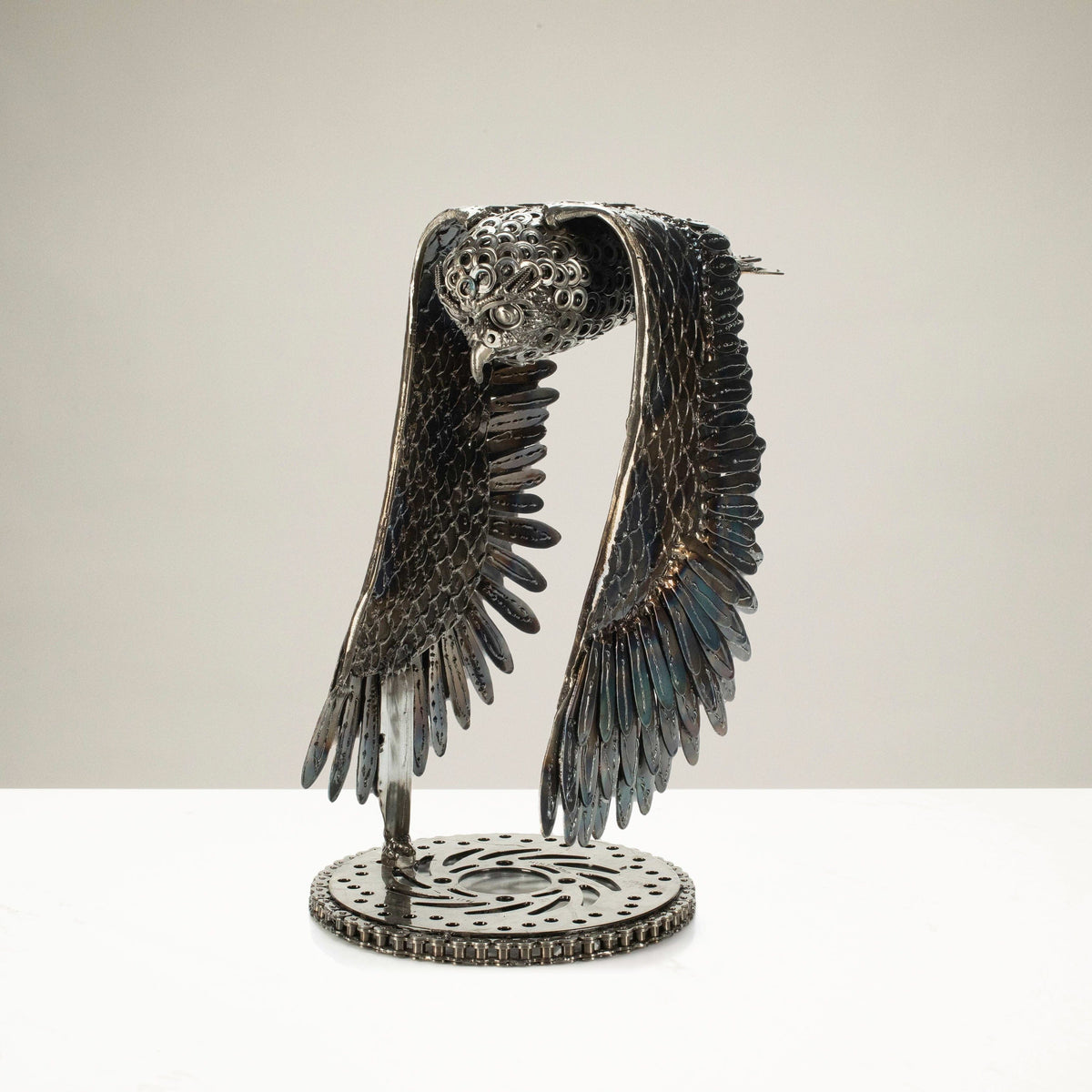 18" Owl Recycled Metal Art Sculpture — Vault 88 recycled metal art