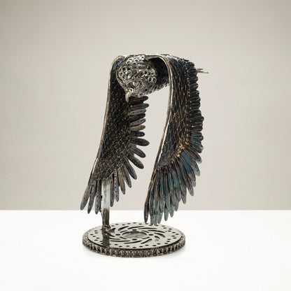 18" Owl Recycled Metal Art Sculpture — Vault 88 recycled metal art