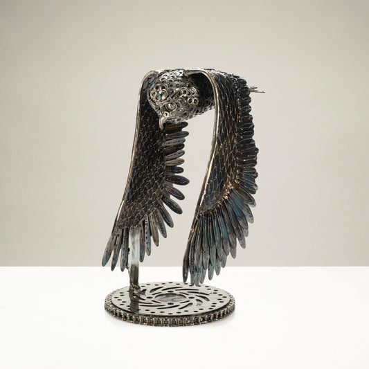 18" Owl Recycled Metal Art Sculpture — Vault 88 recycled metal art