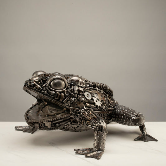 20" Frog Recycled Metal Art Sculpture — Vault 88 recycled metal art