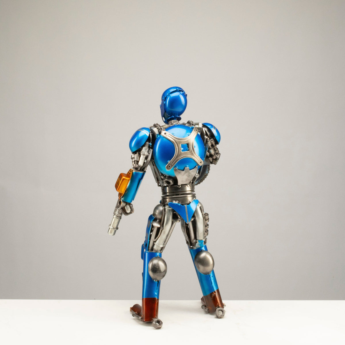 22" Captain America Inspired Recycled Metal Sculpture — Vault 88 recycled metal art