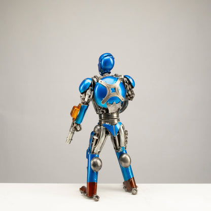 22" Captain America Inspired Recycled Metal Sculpture — Vault 88 recycled metal art