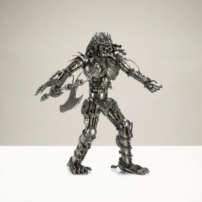 23" Predator with Axe Inspired Recycled Metal Sculpture — Vault 88 recycled metal art