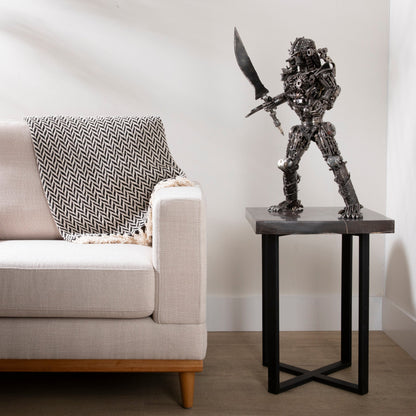 23" Predator with Sword Inspired Recycled Metal Sculpture — Vault 88 recycled metal art