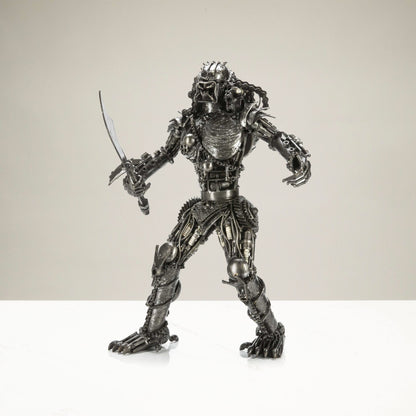 23" Predator with Sword Inspired Recycled Metal Sculpture — Vault 88 recycled metal art