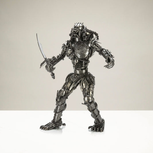 23" Predator with Sword Inspired Recycled Metal Sculpture — Vault 88 recycled metal art