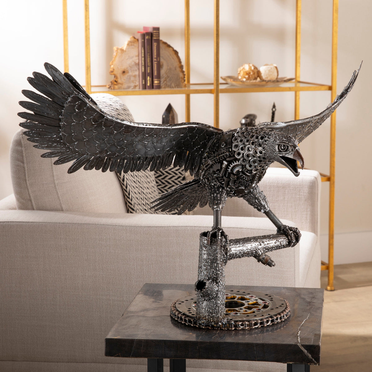 24" Majestic Eagle Recycled Metal Art Sculpture — Vault 88 recycled metal art