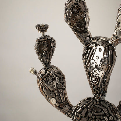 25" Prickly Pear Cactus Recycled Metal Art Sculpture — Vault 88 recycled metal art