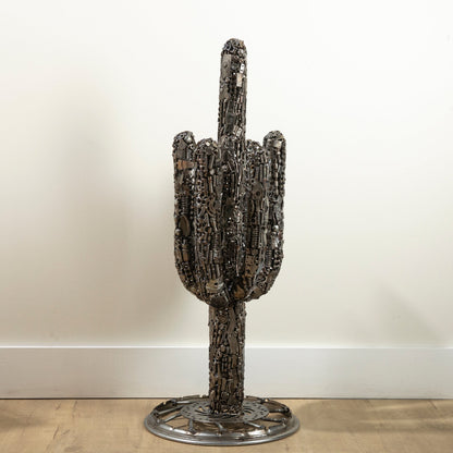 37" Saguaro Cactus Recycled Metal Art Sculpture — Vault 88 recycled metal art