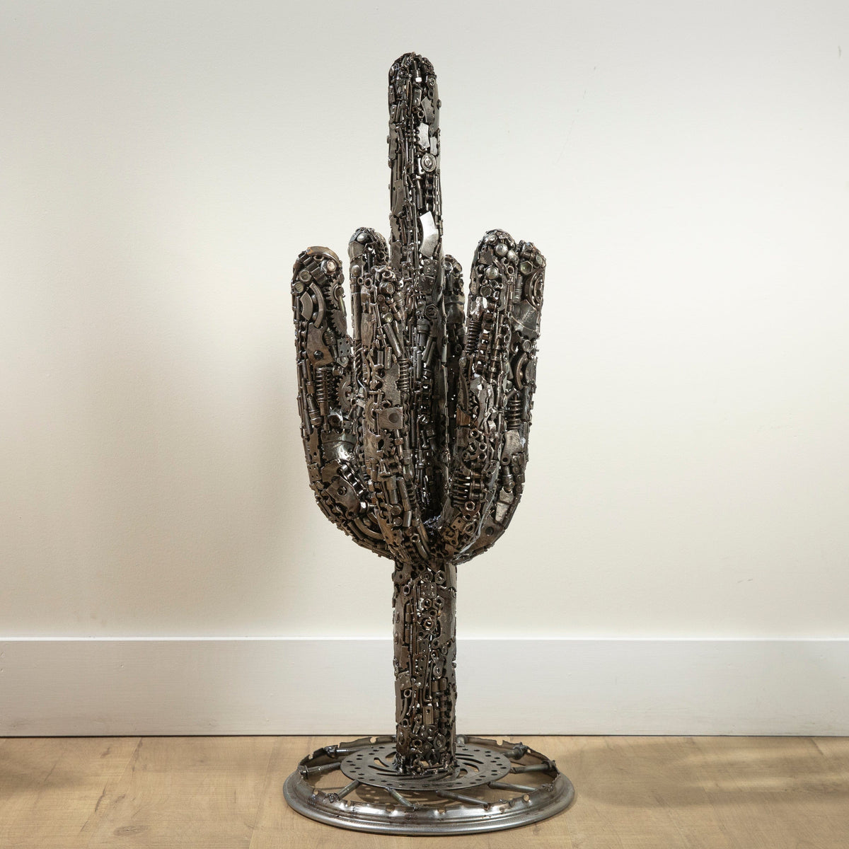 37" Saguaro Cactus Recycled Metal Art Sculpture — Vault 88 recycled metal art