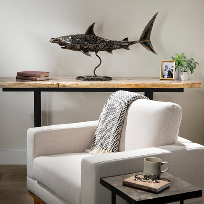 38" Hammerhead Shark Recycled Metal Art Sculpture — Vault 88 recycled metal art